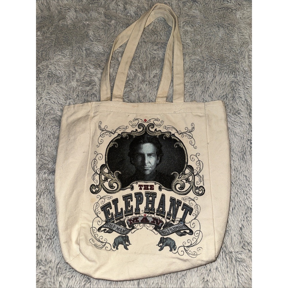 The Elephant Man Bradley Cooper Broadway Canvas Tote Bag‎ Cream Graphic 2014